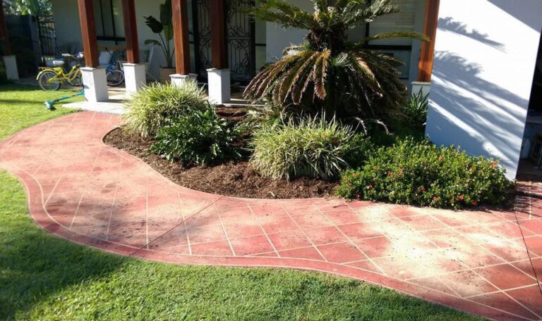 Outdoor concrete pathway for removal