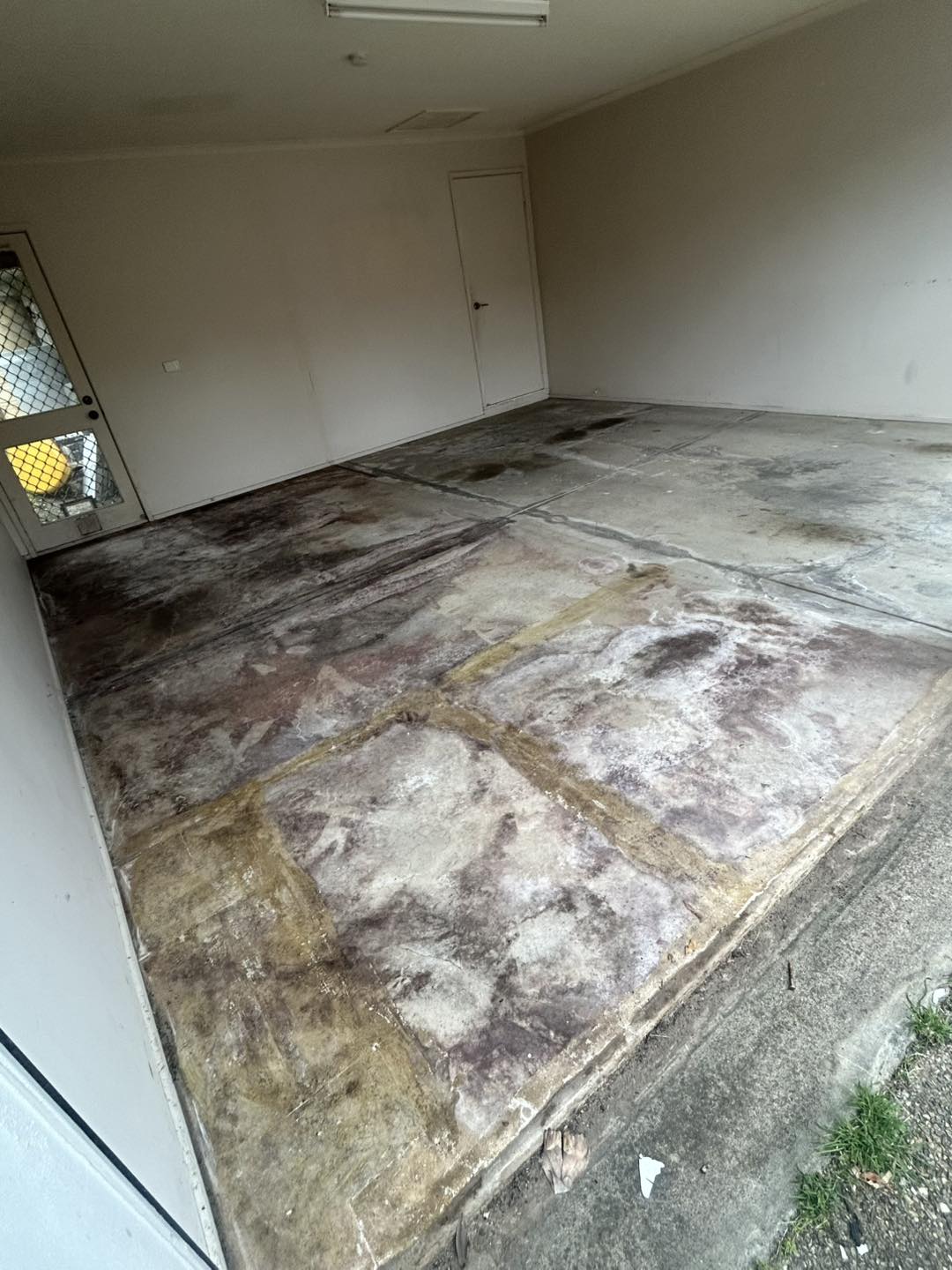 Damaged flooring surface needing preparation