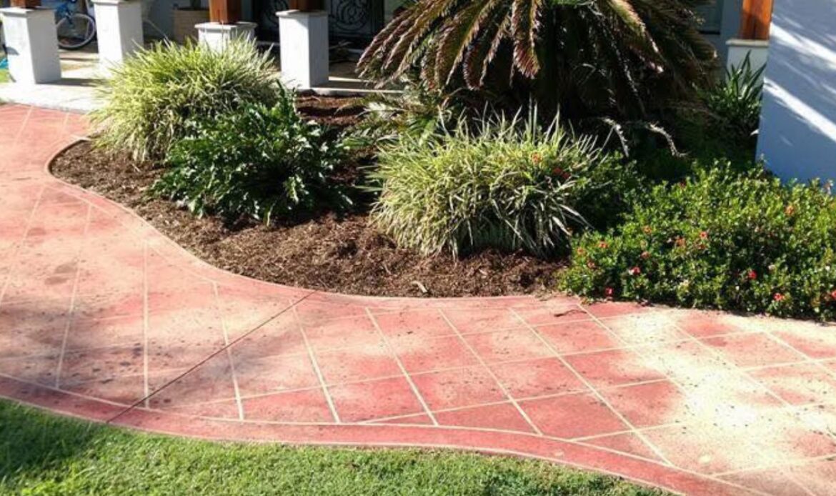Outdoor concrete pathway for removal