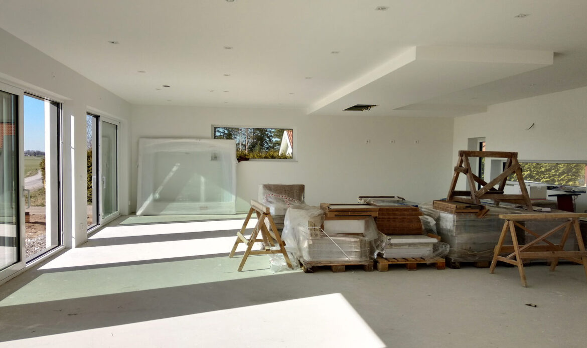 amaged concrete flooring before floor prep