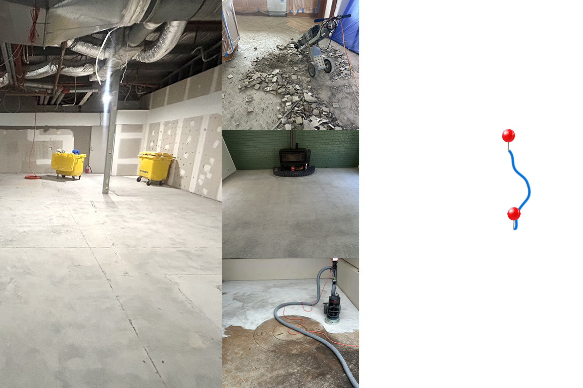 Industrial flooring grinding for large surface areas
